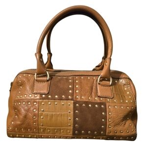 Michael Michael Kors Vintage Astor Patchwork Studded Satchel Handbag In EUC